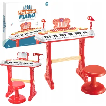 Obraz ELEKTRONICKÉ PIANO SADA ŽIDLE HUDEBNÍ NÁSTROJ OSVĚTLENÍ