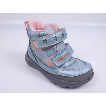 Dívčí obuv D.D.step Zimní obuv D.D. step F61-779B sv. modré s růžovou voděodolné s membránou aquatex velikost: 33