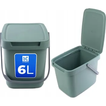 Odpadkový koš Odpadkový koš Kadax zelený plastový 6 l s víkem
