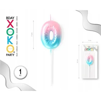 Dortová svíčka Svíčka číslice 0 – dekorace na dort