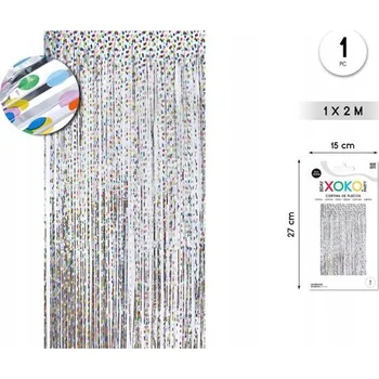 Obraz Stříbrná girlanda s barevnými puntíky - dekorace