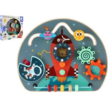 plyšák Edukační prkénko/labyrint vesmír dřevěný 29x23cm v krabici 30x28x6,5cm 12m+