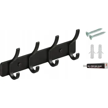 Věšák KOVÁNÍ NA ZEĎ KOVOVÉ 4 HÁČKY RUČNÍKY OBLEČENÍ UTĚRKY DO KOUPELNY LOFT