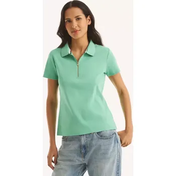 Dámské tričko NAUTICA dámské polo tričko Zip-Up zelené L