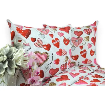 Povlečení Krepové povlečení 160x200, něžné srdce 3234 Kobi, polská firma