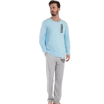 Pánské pyžamo Nebesky modré i šedé pyžamo pro muže, věřit v sebe 1P1552 modrá l