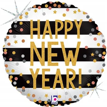 Balónek Balónek Grabo 18'' Novoroční Konfety Glitter hol