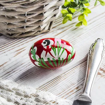 Velikonoční dekorace Dřevěná kraslice RED