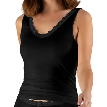 Podprsenka Top s širokými ramínky a krajkou, hladký, černý NVC Cosy, velikost 46