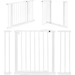 Ecotoys Bezpečnostní zábrana 74-105 cm na schody a dveře, ocel, přídavné panely, bílá