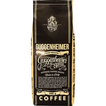 Zrnková káva Guggenheimer Supreme Beans. Italská pomalu pražená káva. Krémová chůť perfektní na espresso. 500g