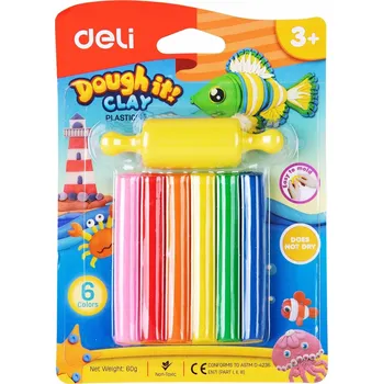 Modelovací hmota Plastelína 6 barev DELI