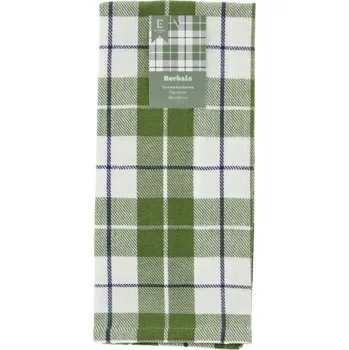 Utěrka UTĚRKA KUCHYŇSKÁ BAVLNĚNÁ HERBALS MŘÍŽKA ZELENÁ