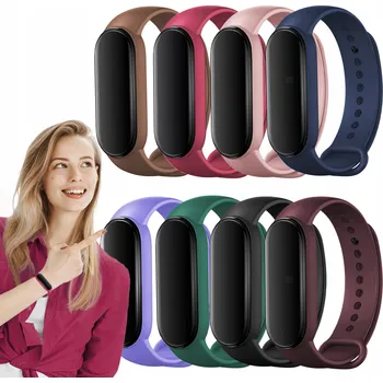 Řemínek na hodinky Sada: 8x řemínek ChronSmarta pro Xiaomi Mi Band 5 / 6 / 7 silikonový řemínek