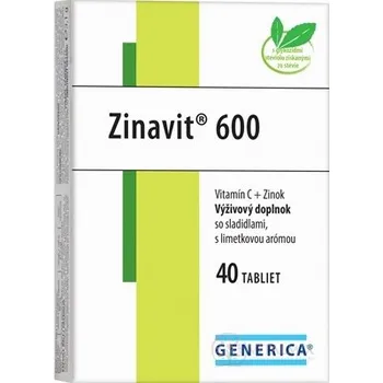 Zdraví GENERICA Zinavit 600 s limetkovou aroma tbl (vitamín C + Zinek) 40 ks
