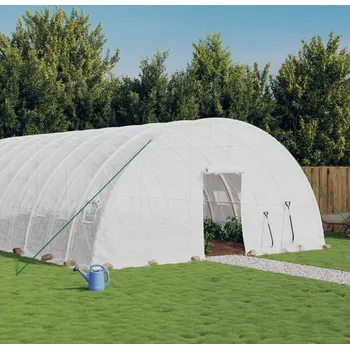 Skleník vidaXL Skleník s ocelovým rámem 84 m² 14 x 6 x 2,85 m [3188121] Barva: Bílá