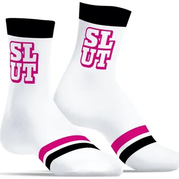 Pánské ponožky SneakXX University SLUT, bílé bavlněné ponožky