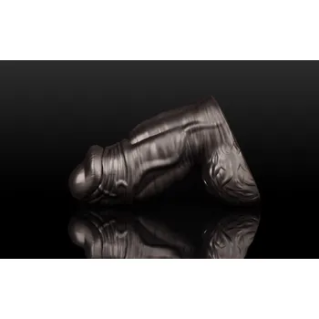 Dildo Weredog Dozer Jet Extra Large, prémiové černé silikonové dildo 26,1 x 10,2–11 cm