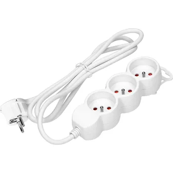 elektrický kabel Prodlužovací kabel 3 zásuvky 5m 16A bílá