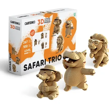 3D puzzle 3D skládačka z eko-kartonu: Safari Trio, 267 dílků