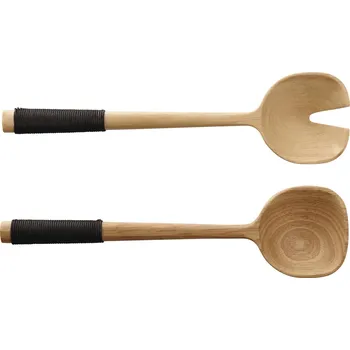 Příbor ASA Selection Příbor na salát WOOD light s černou rukojetí SET/2 ks