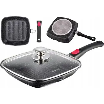 Pánev Granitová grilovací pánev 24 cm s odnímatelnou rukojetí KINGHOFF KH-1510