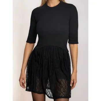 Dámské šaty Sinsay - Mini šaty s krajkovým spodním lemem - černá - 081IQ-99X - 081IQ-99X-XL