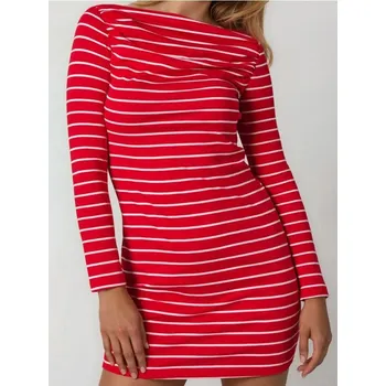 Dámské šaty Sinsay - Pruhované šaty s řaseným výstřihem - vícebarevná - 074IQ-MLC - 074IQ-MLC-XL