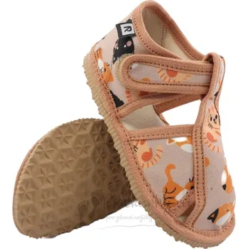 Chlapecké bačkory Dětské inovativní pantofle RAK 100015-4 - Kočky béžové - vel. 24