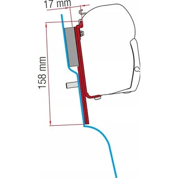 Markýza ADAPTÉR PRO MONTÁŽ MARKÝZY F45 NA STĚNU OBYTNÉHO VOZU NUGGET 15-