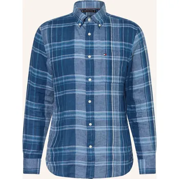 Pánská košile Tommy Hilfiger Pánská Lněná Košile Regular Fit, modrá / tmavě...