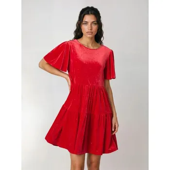 Dámské šaty Sinsay - Bublinkové šaty - červená - 583FI-33X - 583FI-33X-XS