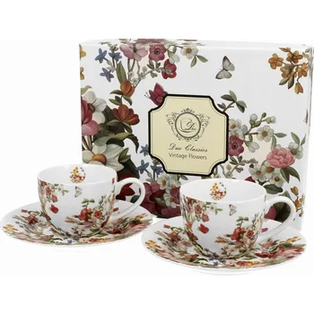 2 šálky 90 ml Vintage White Flower DUO