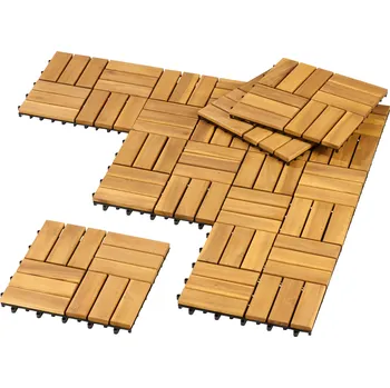 Venkovní dlažba LIVARNO® Dřevěné dlaždice, 9 kusů