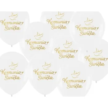 Balónek Sada balónků na přijímání, bílé balónky zlaté Svaté Přijímání svaté, 10 ks
