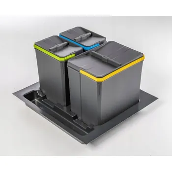 Odpadkový koš Odpadkový koš GTV výsuvný s tříděním 29 l šedý 2x7 l + 1x15 l