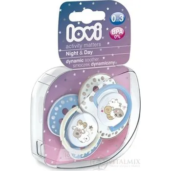 dudlíky LOVI Dynamický utišující dudlík Night & Day (0-3m) Boy, 2 ks