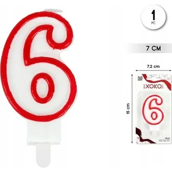 Dortová svíčka Svíčka číslice 6 – dekorace na dort