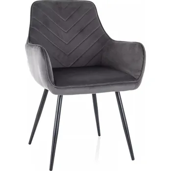 Křeslo Jídelní židle/křeslo FIG VELVET šedé