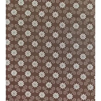 Bavlněná látka sedmikrásky mřížka hnědá plátno 142 cm | RTex