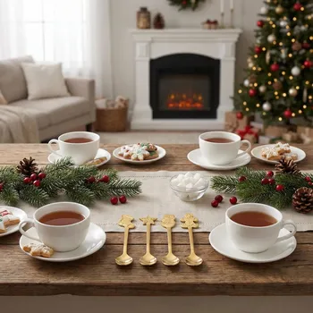 Příbor Vánoční lžičky na čaj ALTOM DESIGN zlaté 4 ks