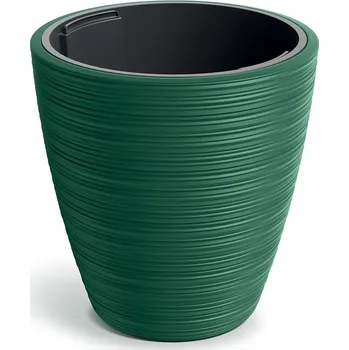 Květináč Plastový květináč Venas Round tmavě zelený, varianta 29,9 cm