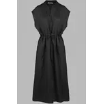 ČERNÉ LNĚNÉ ŠATY S KAPSAMI A TKANIČKOU PECA del SOL