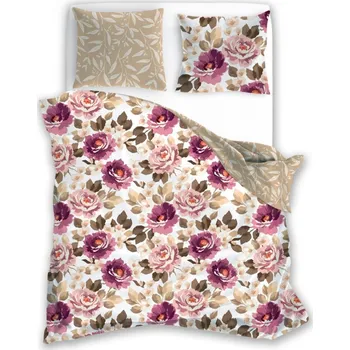 Povlečení Bavlněné saténové povlečení Milagro Verde 017 160x200 cm + 2x 70x80 cm vícebarevné/béžové