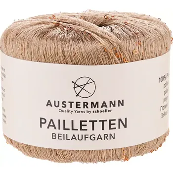 Příze Austermann Pailletten 3 Zlatavá (Přípletová příze s flitry Pailletten Gold)