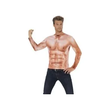 Karnevalový kostým Smiffys.com Tričko - Svalovec Velikost: L