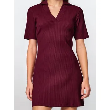 Dámské šaty Sinsay - Midi šaty - mahaghonová - 606FI-93J - 606FI-93J-XL