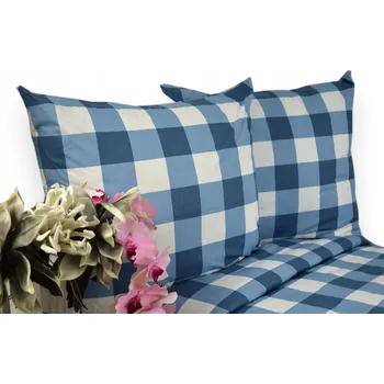 Povlečení Povlečení bavlna 100% 160x200 modro-bílá mřížka 2047 Kobi Polská firma