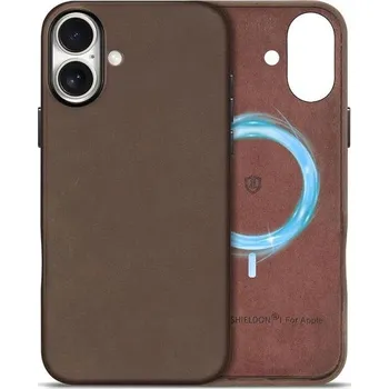 Pouzdro na mobilní telefon Kožený kryt SHIELDON pro iPhone 16 Plus, ochranné pouzdro [Crazy Horse Leather] [Ochrana proti