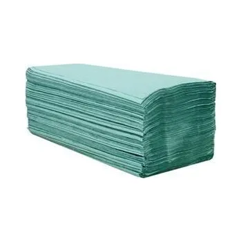 Papírový ručník Papírové ručníky ZZ , 1 vrstvé, recyklované, zelené, 5000 ks